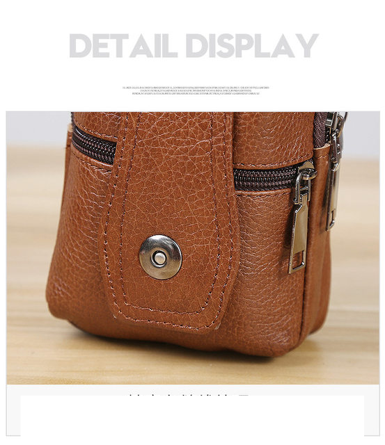 Männer Lieder Taillebeutel Grouss Kapazitéit Gürteltasch Braun Schëllertaschen Crossbody Taschen Multilayer Schnalle Handytasch Hënnertasch_voghion.com