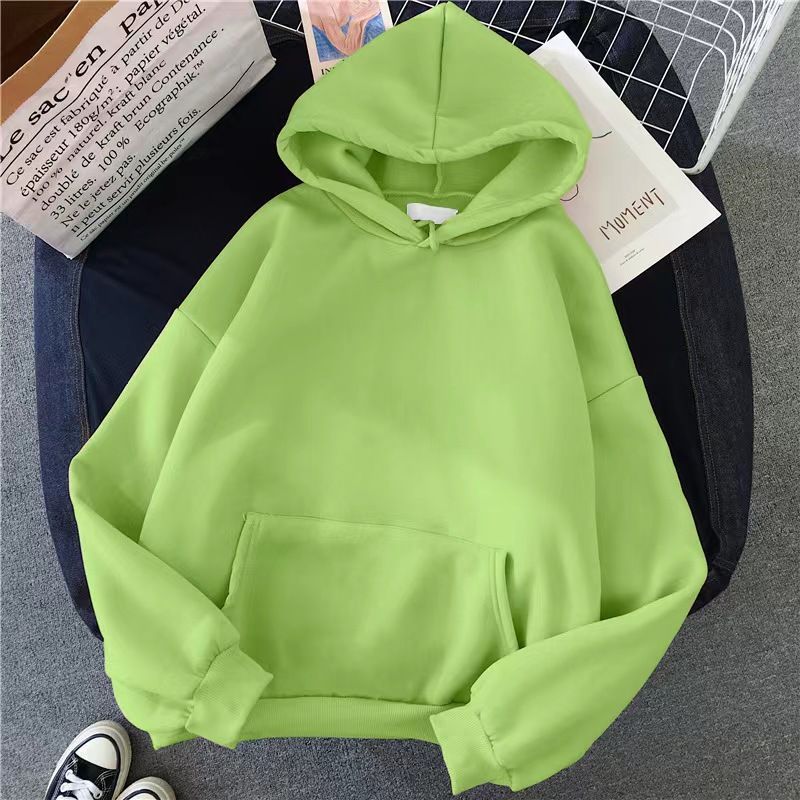 Maglione per uomo donna in autunno inverno, giacca con cappuccio in peluche e spesso, tinta unita, pannello liscio, felpa con cappuccio vuota, stampa_voghion.com