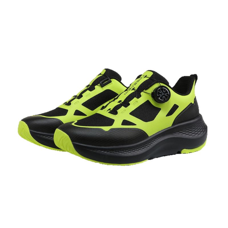 Herren PU T93 Fashion Fluorescent Green Running Rotating Buckle Design Leichte Dämpfung Outdoor-Sportschuhe_voghion.com