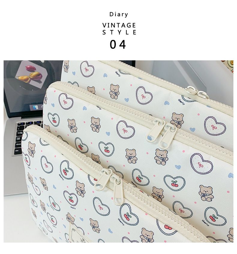 Tablet Computer Bag Liner Bag New Print Bear 11/13 14 Inch Notebook Storage Bag Female_voghion.com