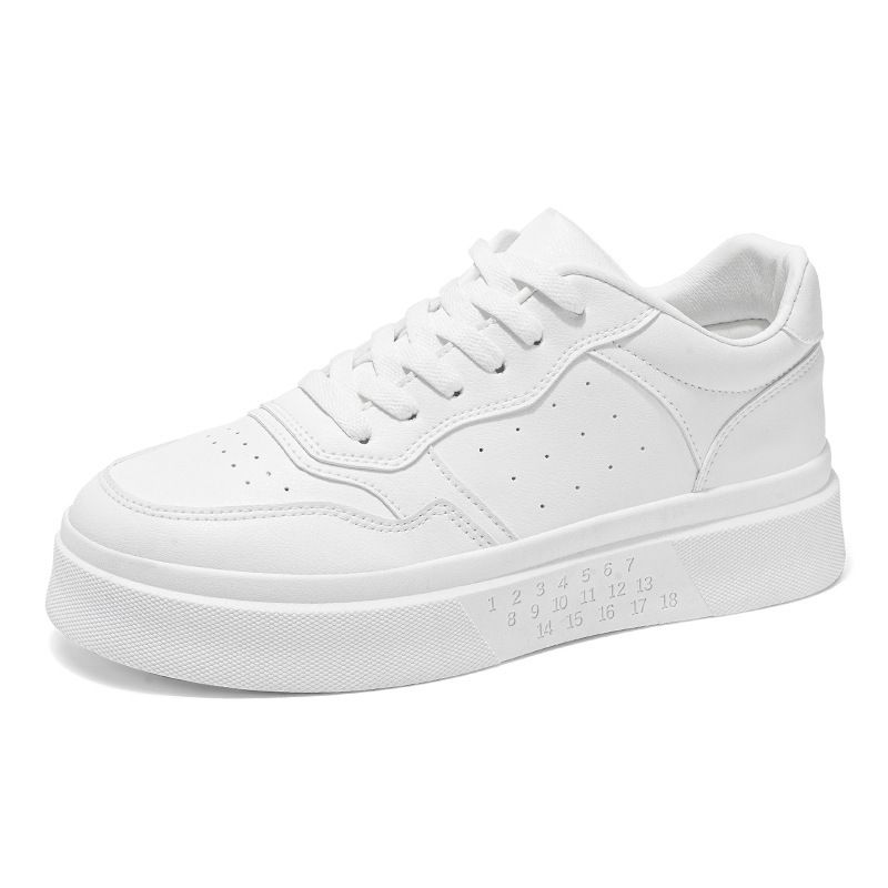 Summer New Breathable White Men's Versatile Thick Soled Sneakers Casual Black Board Trendy Shoes_voghion.com