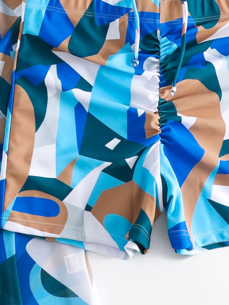 kvinders delt tredelt sæt højtaljet langærmet bluse internet berømthed snøre outfit_voghion.com