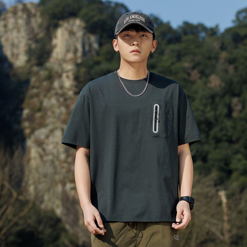 2025d Desang Men's Short T-Shirt Summer New American Style Loose Breathable Half Sleeve Plus Size Ice Silk Top_voghion.com