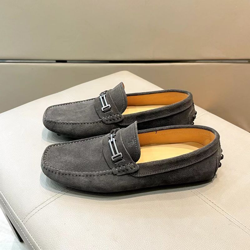 1:1 Brand Original Box Slip-On Lazy Loafers Men's Casual Suede Shoes Metal Buckle Leather Soft Sole_voghion.com