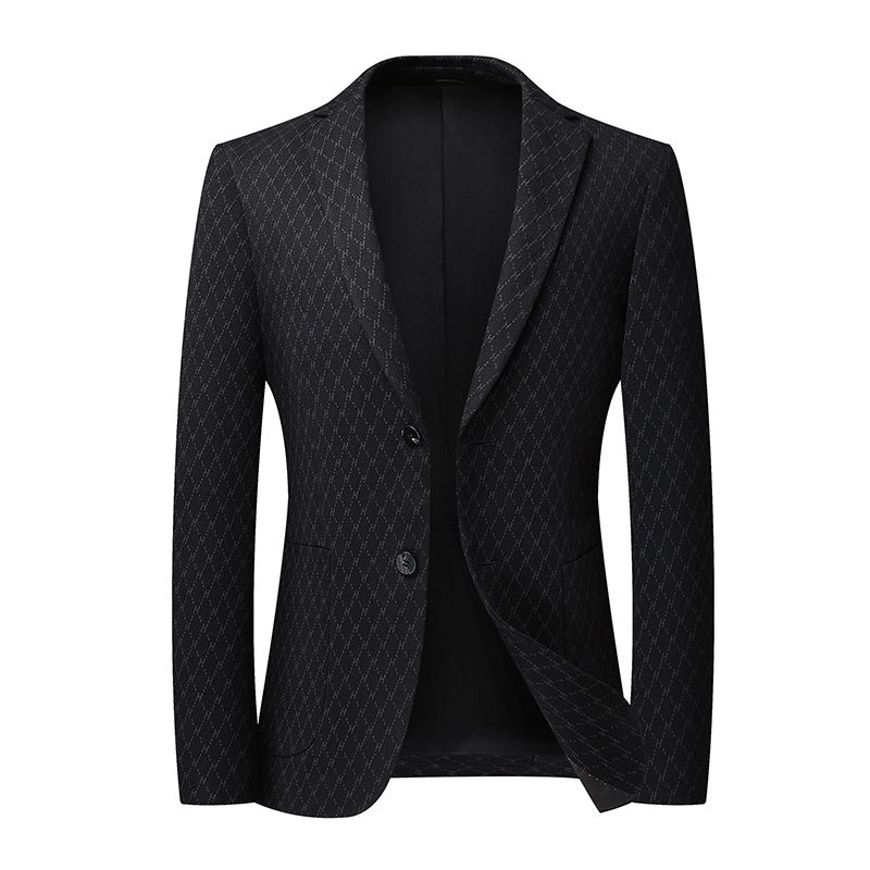 Marchio maschile, top, cappotto primaverile, senza stiratura, vestibilità slim, abito casual da uomo in maglia elastica_voghion.com