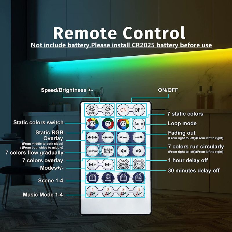 Bande lumineuse LED RGB 5 V WS2812B, télécommande Bluetooth, alimentation USB, étanche IP65, pour décoration intérieure et salle de jeux_voghion.com