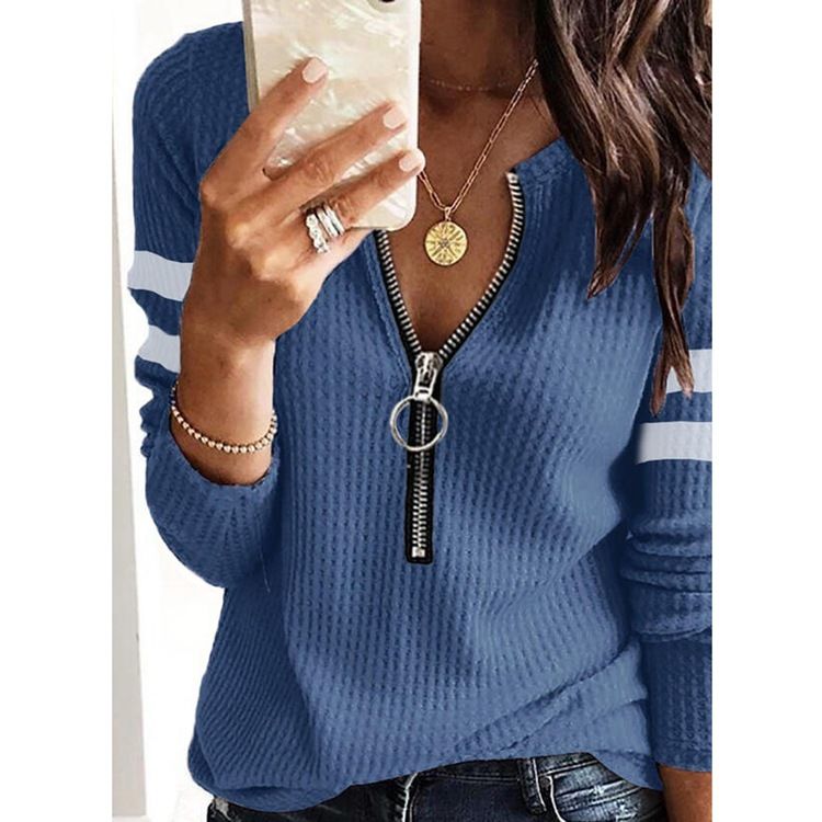 women's hot-selling knitted t-shirts long sleeves_voghion.com