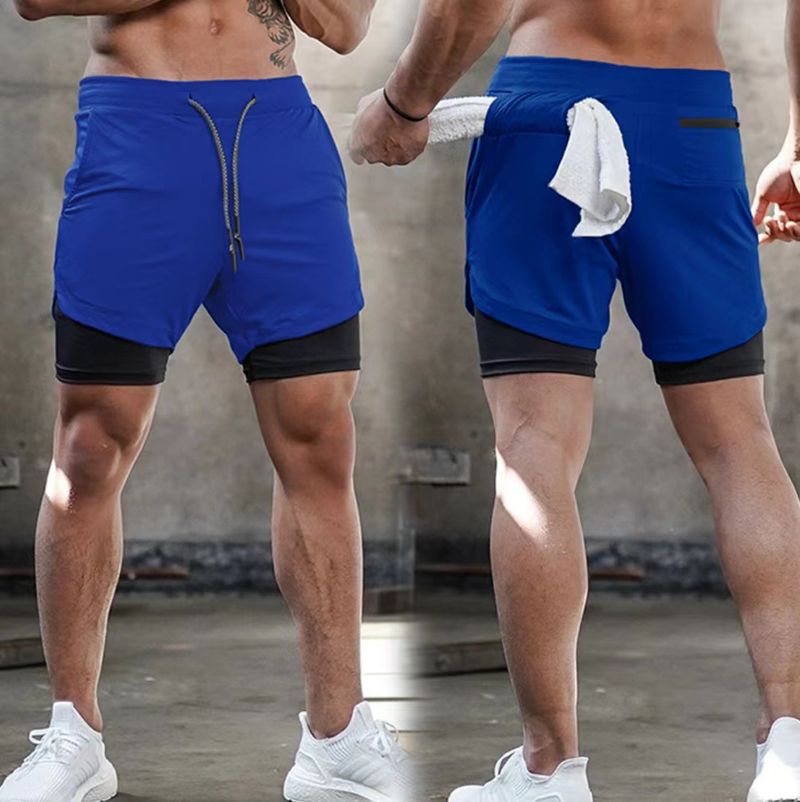 Premium Products Trendy Double-layer Breathable Training For Men's Summer Quick Drying Fitness Outdoor Running Shorts_voghion.com