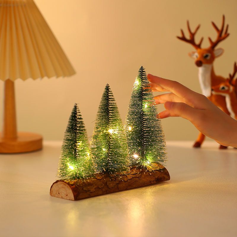 New Tabletop Christmas Tree Ornament Mini Christmas Tree With Lights, Luminous Scene, Festive Atmosphere Arrangement_voghion.com