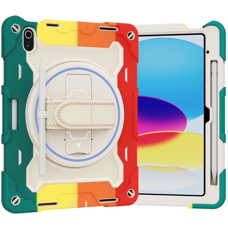 For iPad 10th Generation Case 10.9'' 2022 Full-Body Drop Protection Case With Pen Holder 360° Rotate Hand Strap/Stand For iPad_voghion.com