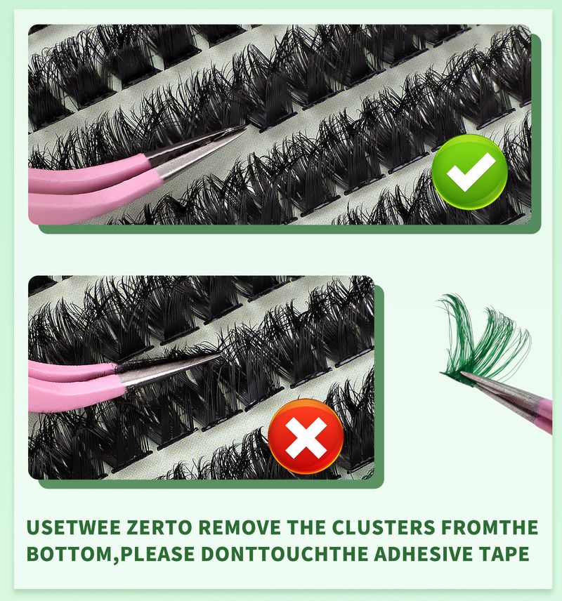 Segmented False Eyelashes DIY Kit, Large - Capacity Lash Extension Set, Mixed - Color With Colorful And Black Clusters_voghion.com