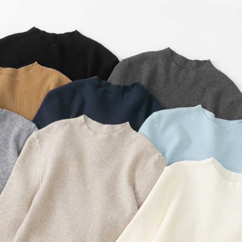 Maglione lavorato a maglia a collo alto per donna, autunno inverno, vestibilità slim, intimo snellente, maglietta di base multicolore_voghion.com