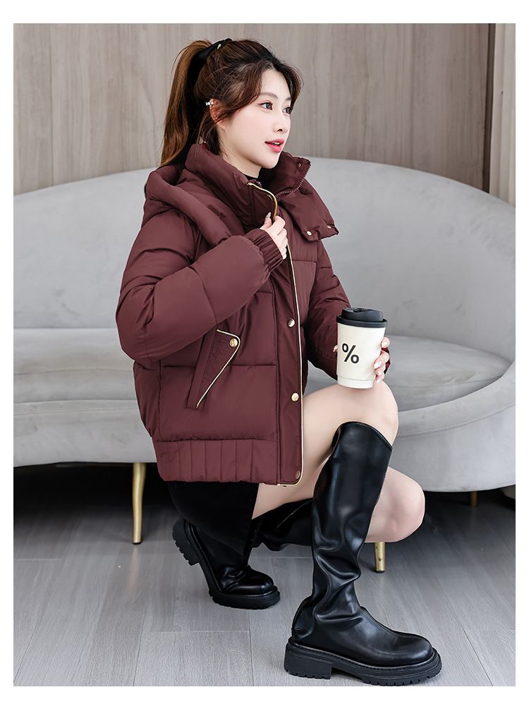 Kurze Pufferjacke für zierliche Figuren – voluminöse Steppjacke mit strukturiertem Reverskragen (5 urbane Neutraltöne, erweiterte Größenauswahl)_voghion.com