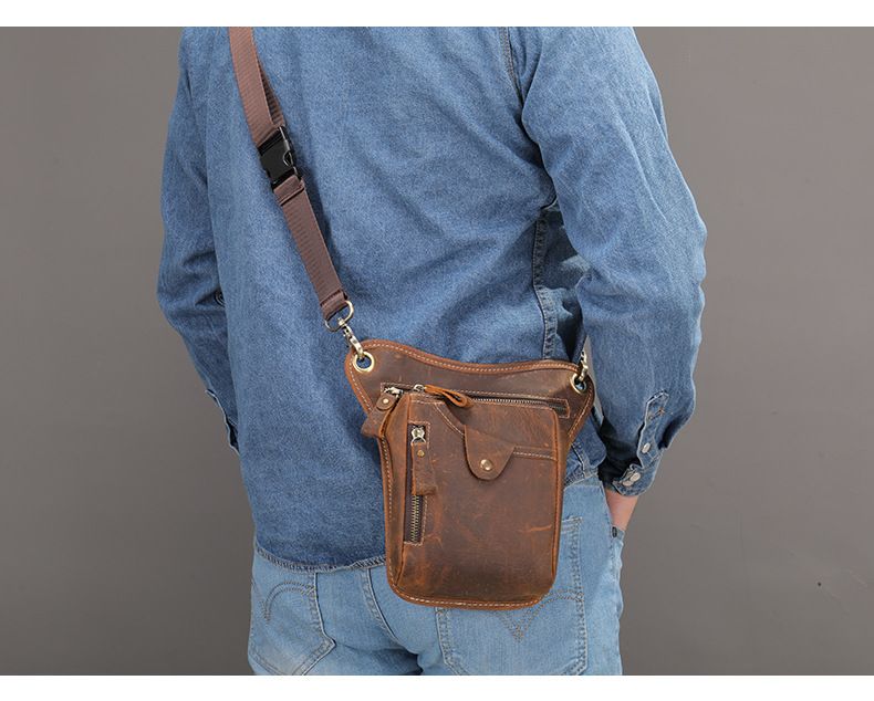 MVA New Arrival Outdoor Sports First Layer Cowhide Leg Bag_voghion.com