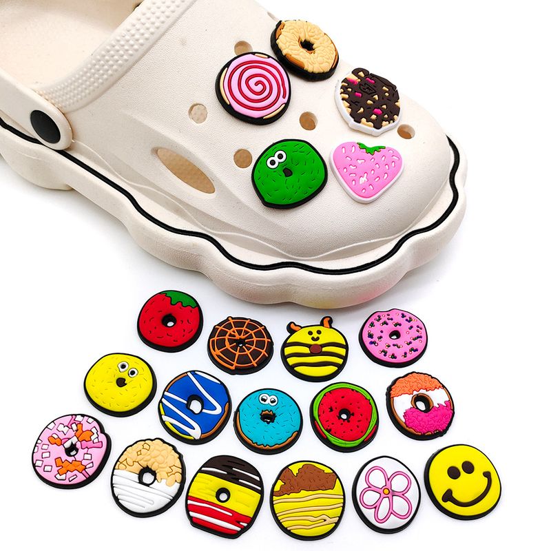 20 Set Cartoon Donut Serie Schuhe Blume Schuh Schnalle Weichen Kleber Nette Garten Schuh Zubehör Zubehör_voghion.com