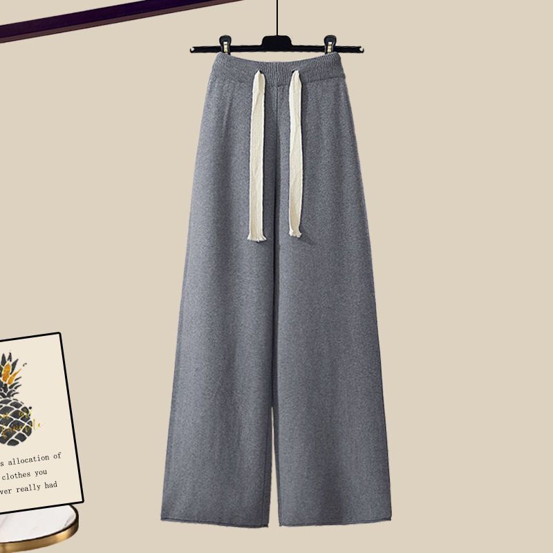 Abbigliamento da donna taglie forti, set da 3 pezzi composto da maglione lavorato a maglia e pantaloni a gamba larga - comodo completo invernale con gilet, elegante abito casual da indossare tutti i giorni_voghion.com