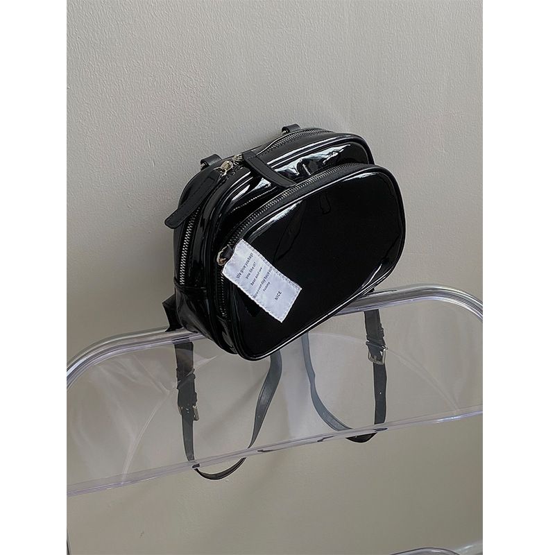 Shoulder bag 2024 new niche square cute solid color versatile daily casual black backpack for women_voghion.com