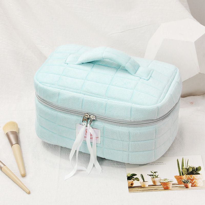 Exclusive Quilted Storage Cosmetic Bag Large Capacity High Value Solid Color Travel Fabric Quilted_voghion.com