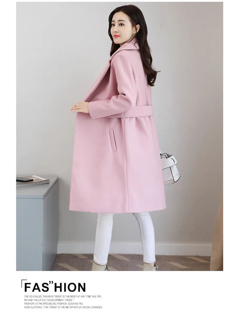 Eleganter Trenchcoat aus Wollmischung – Schmal geschnittener, zweireihiger langer Mantel für Damen (Rot/Beige/Camel/Schwarz/Rosa/Mauve, M-4XL)_voghion.com