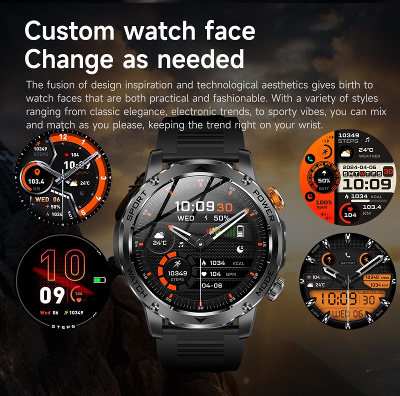 LIGE Bluetooth Smartwatch With HD Touchscreen, Waterproof, Fitness Tracker, Heart Rate & Blood Oxygen Monitor, Sleep Tracking For Men & Women_voghion.com