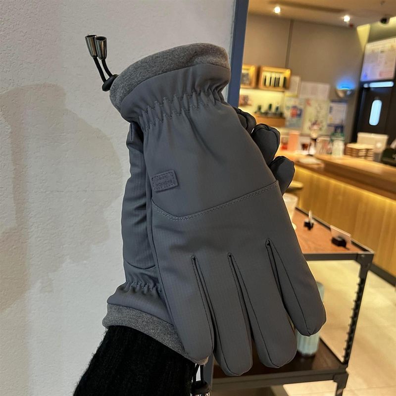 Gants de cyclisme d'hiver en coton pour homme, coupe-vent, résistants au froid, imperméables et en velours épais._voghion.com