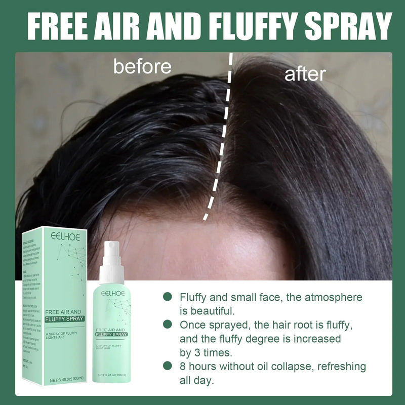 Free Air and Fluffy Spray Refreshing to Oil Lazy Oil Control No-wash Air-feeling Dry Shampoo Spray for Oily Hair Relax Care 100ml_voghion.com