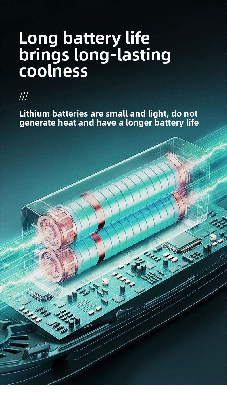 Jauns bezasmeņu kakla ventilators ar USB uzlādi, pārnēsājams, slinks digitālais displejs, sporta saliekamais mini ventilators_voghion.com