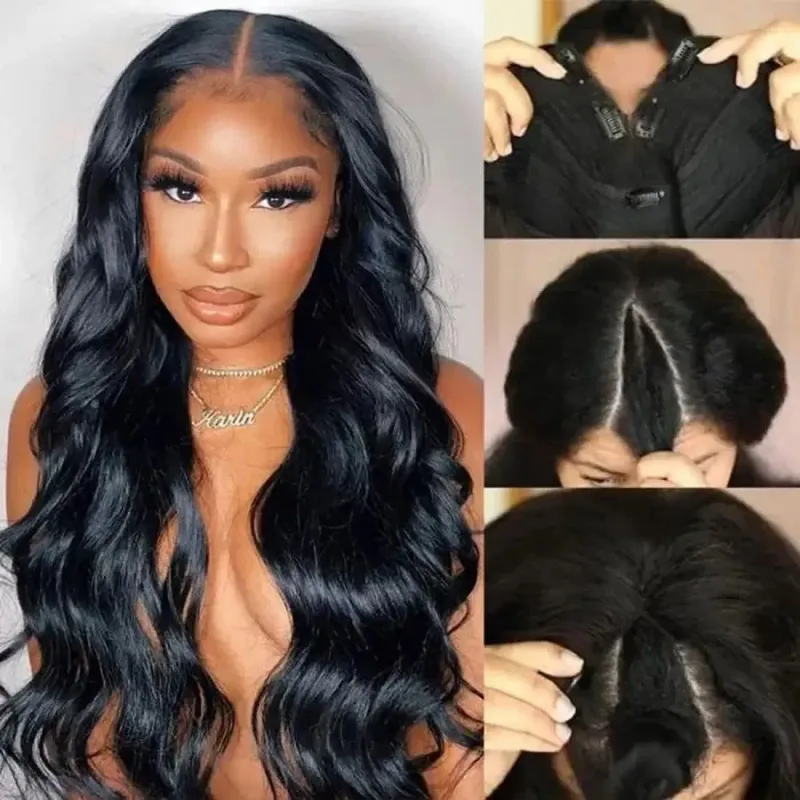 V Part Full Machine Body Wave Human Hair Wigs Remy Hair Brazilian Natural Color No Leave Out Upgrade Glueless Wigs 18-32 Inches_voghion.com