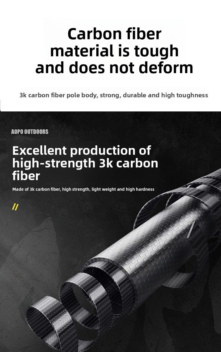 HUJU Wanderstock 3k aus Kohlefaser, leicht, teleskopierbar, mit Metallschnalle und Metallschnalle_voghion.com