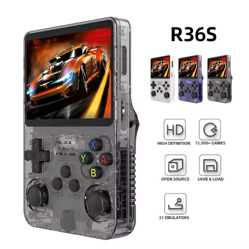 R36S 64GB 15000+games 3.5-inch Screen Classic Handheld Game Console_voghion.com