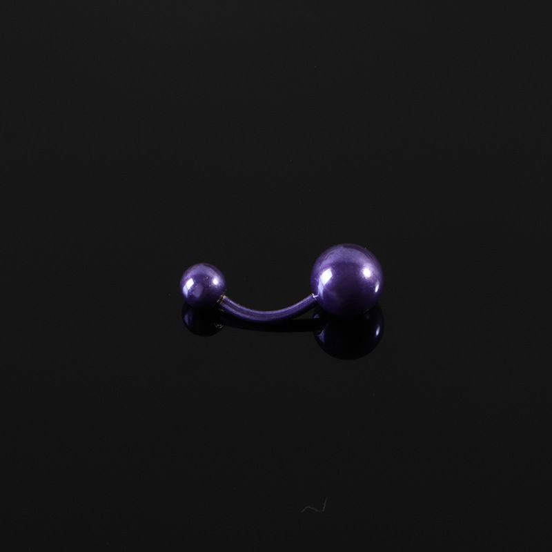 Piercing all'ombelico in acciaio inossidabile color caramella, con doppia testa filettata, gioielli all'ingrosso_voghion.com