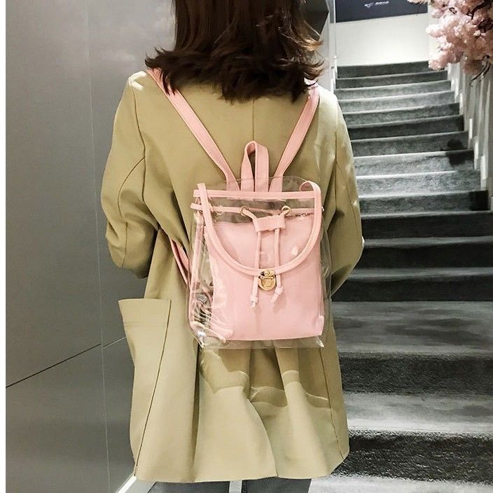 Zaino piccolo, fresco e dolce, in PVC, stile coreano, trasparente, estivo, da viaggio, per donne_voghion.com