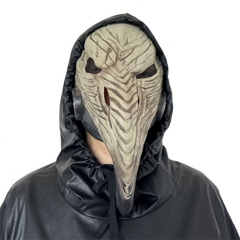 Party Masks Plague Doctor Bird Beak Mask Latex Head Cover Crow Mask Halloween Party Face Makeup Performance Props New_voghion.com