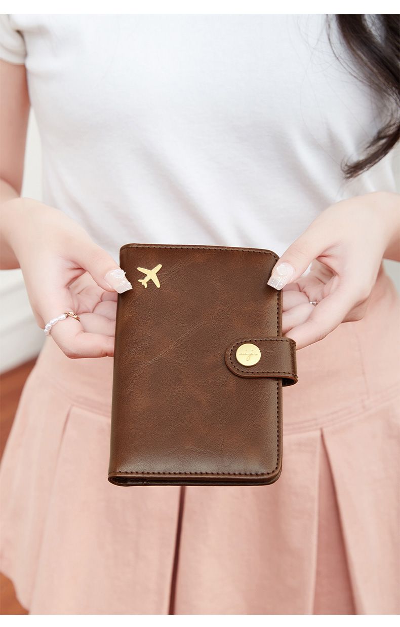 Portafoglio portapassaporto con blocco RFID – Organizer per documenti da viaggio sottile ed elegante con scomparto con cerniera di sicurezza, elegante custodia per documenti e custodia protettiva_voghion.com