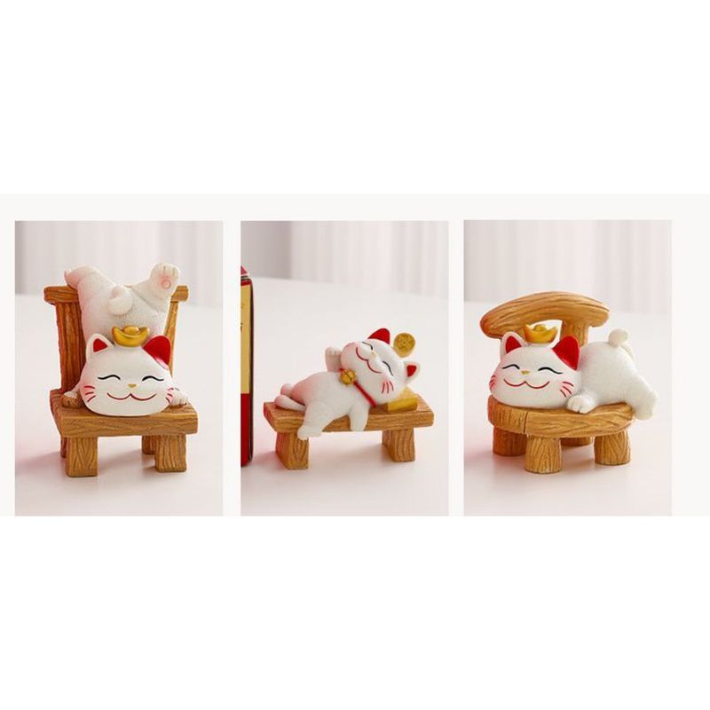 Glück Kleine Ornament Home Office Desktop Emotionale Stabilität Glück Katze Nette Dekoration Mini Auto Halterung_voghion.com