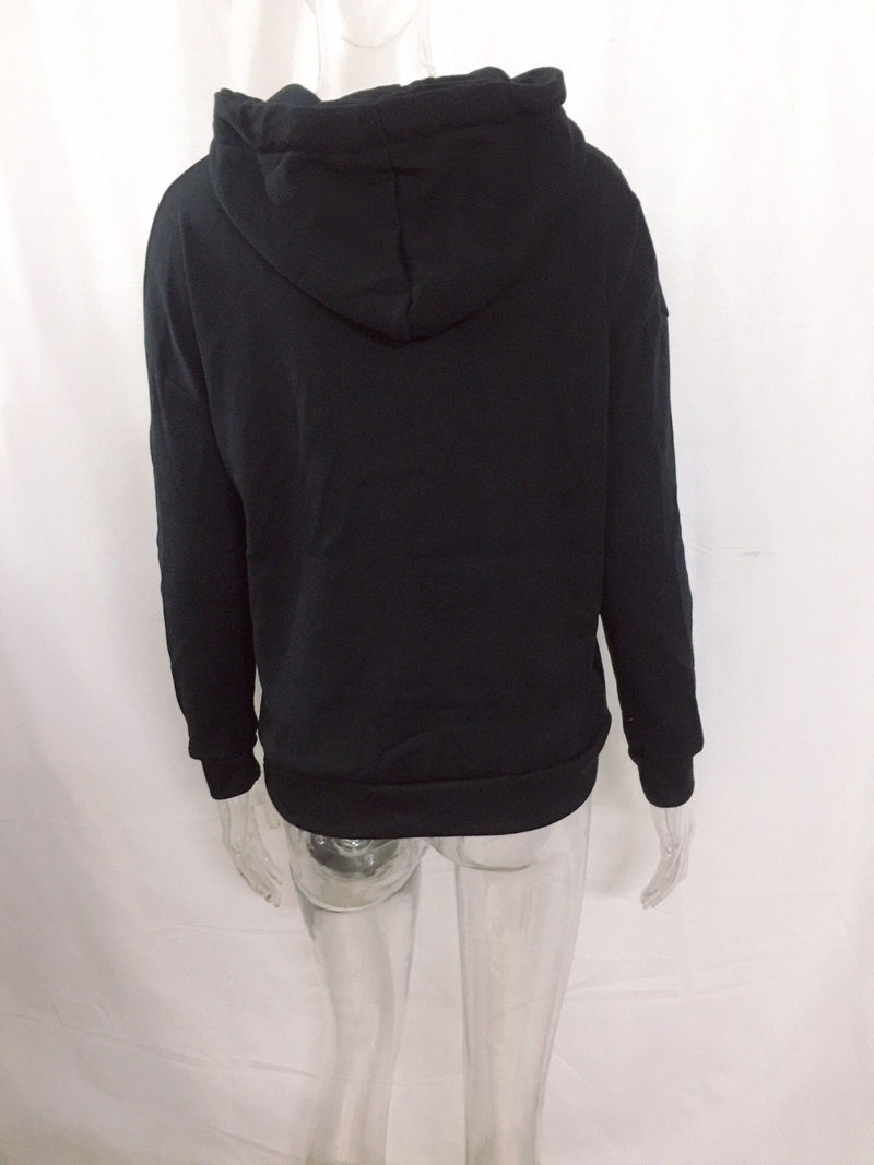 Ženska oblačila, ohlapen plašč z dolgimi rokavi in kapuco, pulover velike velikosti, plus flis odebeljen pulover s kapuco srednje dolžine_voghion.com