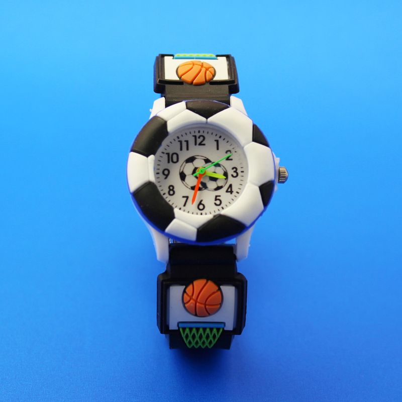 Kinder süße Fußballuhr Basketball Silikonuhr Cartoon Uhr_voghion.com