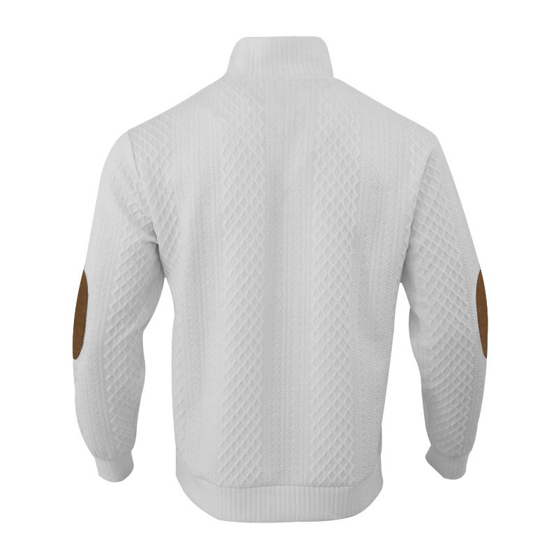 2025 Primavera e Autunno Indossare Taglia Europea Vendita Calda Uomo Collo Alto Manica Lunga Casuale Felpa Con Cappuccio Jacquard_voghion.com