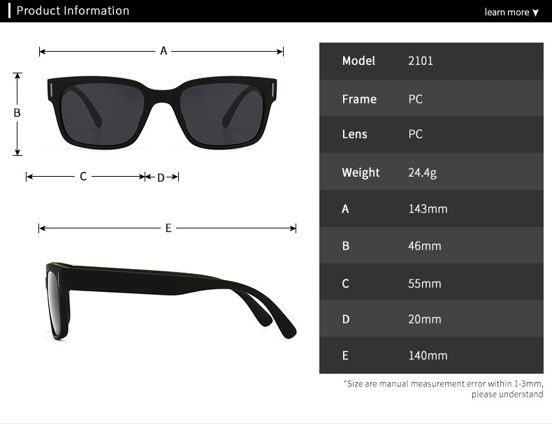 modern retro narrow square sunglasses INS style street photography big-name polarized sunglasses RB2101_voghion.com