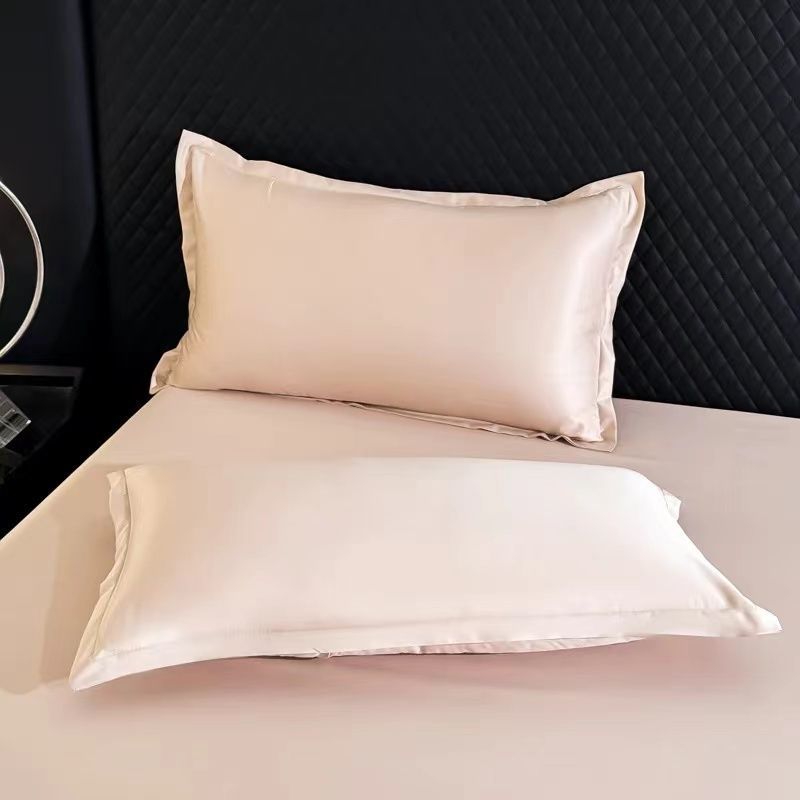 Class A Tencel Summer Cool Feeling Pair Double-Sided Ice High-Count Solid Color Pure Silk Light Luxury Pillowcase_voghion.com