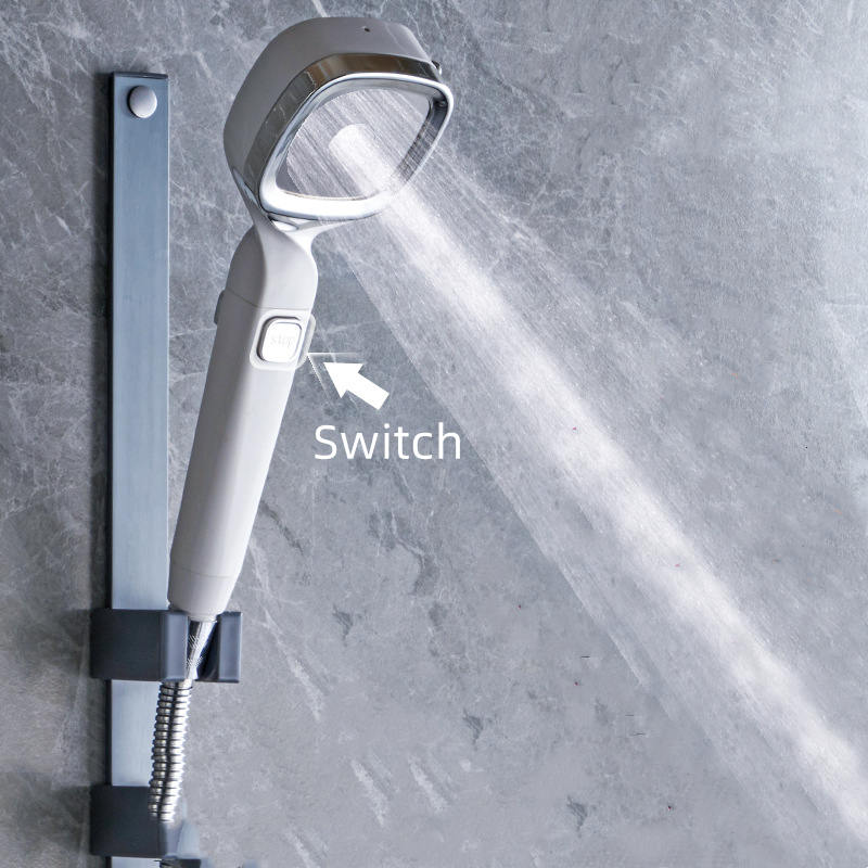 Duschkopf Waasserspuer Spray 4 Modus Upassbar Héichdrockdusch One-Schlëssel Stop Waasser Massage Eco Dusch Buedzëmmer Accessoiren_voghion.com