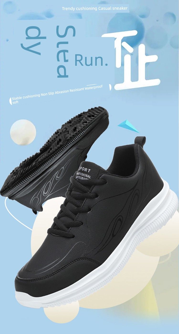 Zapatos deportivos para correr, viajes y ocio de otoño e invierno, de gran tamaño, con superficie de cuero._voghion.com