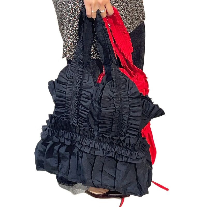 Borsa a tracolla monospalla in pizzo plissettato sotto le ascelle, nuova in stile coreano, autunno/inverno, abbigliamento casual alla moda e versatile, semplice da usare per i pendolari._voghion.com