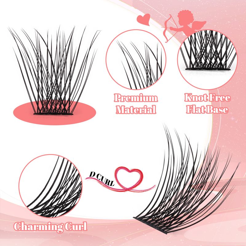False Eyelashes Single Cluster Segmented False Eyelash Book Set Natural Thick Versatile C Curved Curled Eyelashes_voghion.com