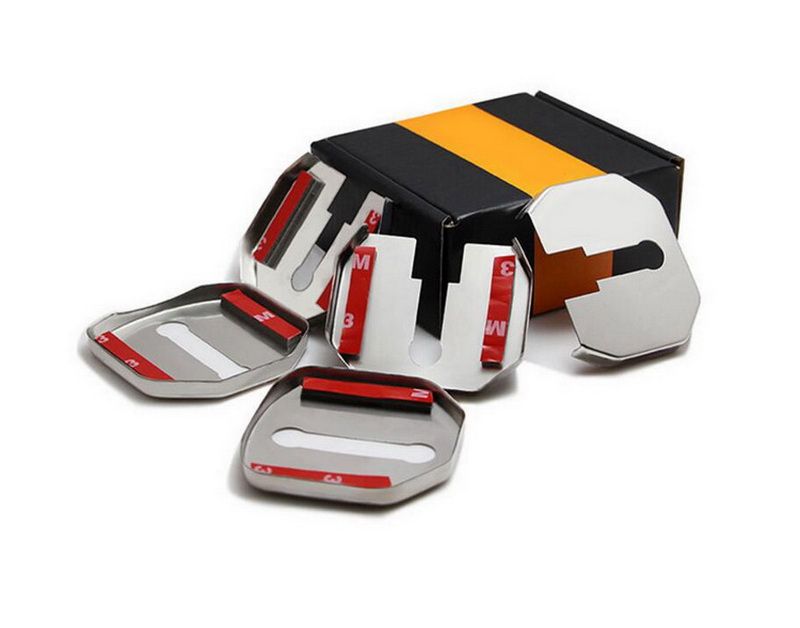 5 Pcs Accessories Vehicles Protective Car Door Lock Cover Stainless Steel 13 EcoSport Left 3 Right 2 for Ford_voghion.com