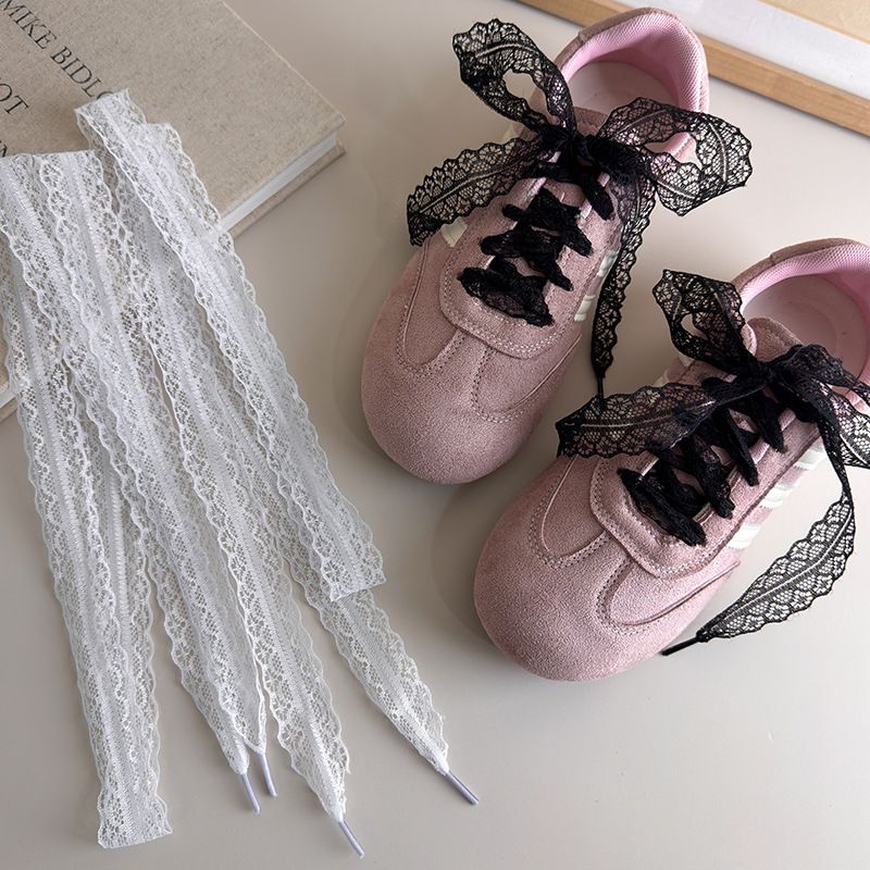 Accessori in pizzo bianco, lacci per scarpe con fiocco, perle, scarpe da ballo adattabili, scarpe casual, scarpe sportive, stile Ins_voghion.com
