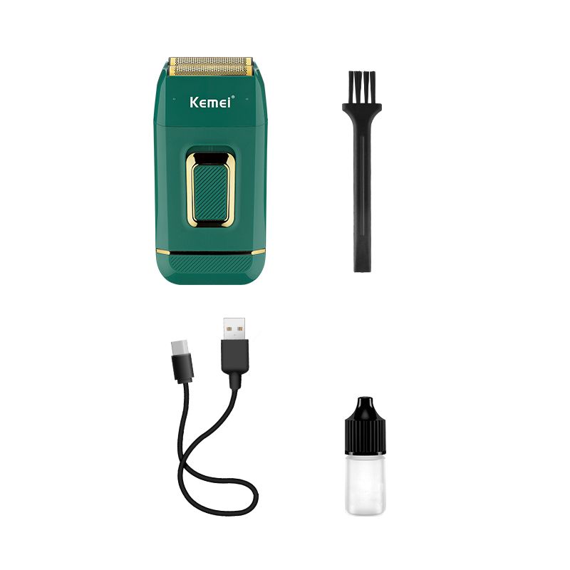 Kemei KM-2031 Uusi vedenpitävä sähköinen parranajokone edestakaisin USB-ladattava parranajokone miehille_voghion.com