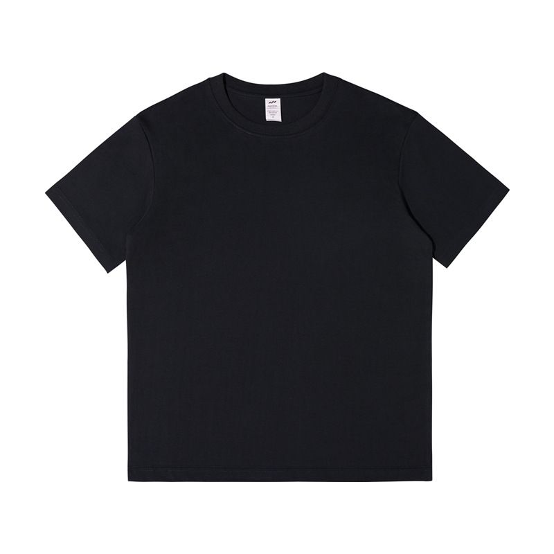 2025d Drei Seewale|230g Kurzarm Xinjiang Gekämmte Baumwolle Herren Einfarbig Weiß Trendy Lose Blank T-Shirt_voghion.com