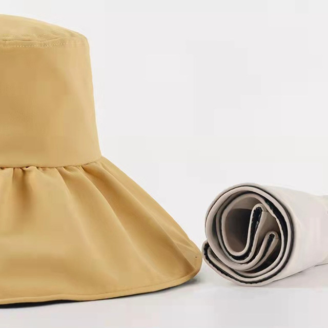 Cappello per protezione solare in gomma nera Cappello da pescatore con protezione UV pieghevole estivo a tesa larga da donna_voghion.com