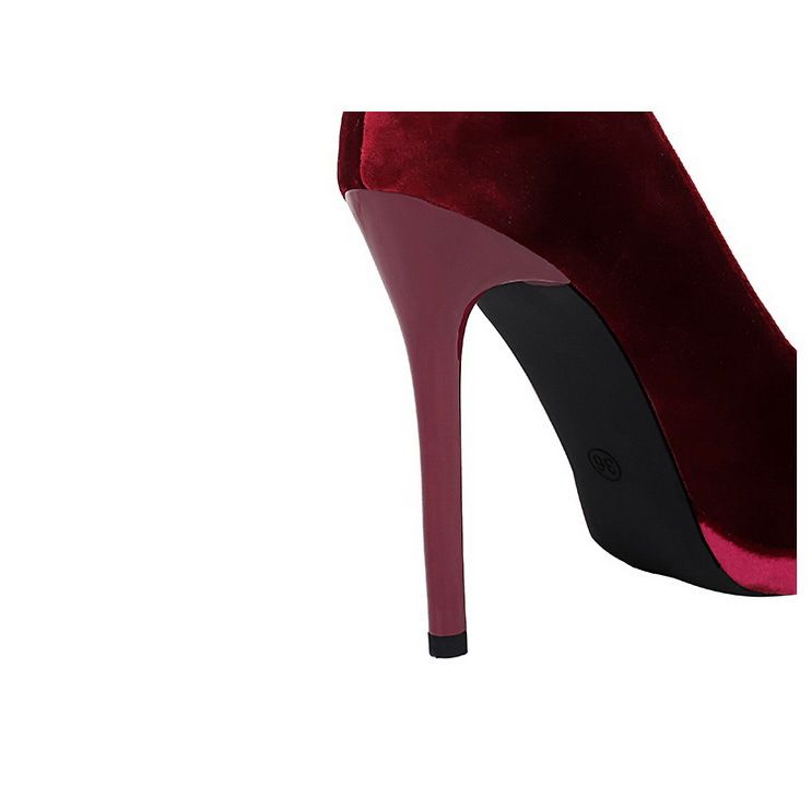 Chaussures élégantes à talons hauts pour femmes, avec plateforme, bout pointu et design à enfiler pour soirées – Noir, bordeaux, bleu marine et café_voghion.com